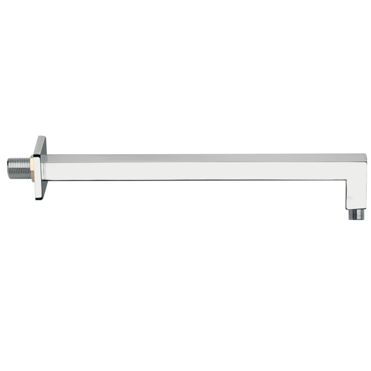 Shower Arm, Remer 348S30US-CR, Wall-Mounted 12 Inch Squared Shower Arm With Square Wall Flange